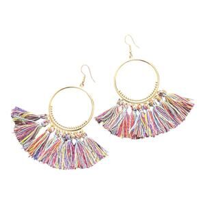 Women Fashion Bohemian Earrings Jewelry Long Tassel Fringe Boho Hook Drop Dangle